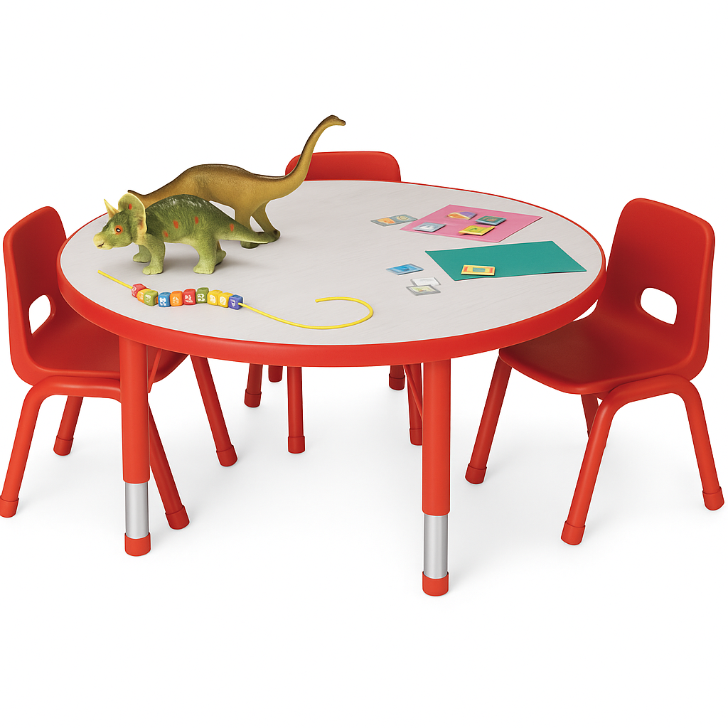 ROUND TABLE WITH 6 CHAIRS FOR KG CLASS