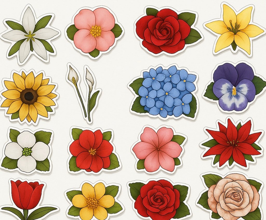 Wall Decor – Flowers Set (10 Pieces)