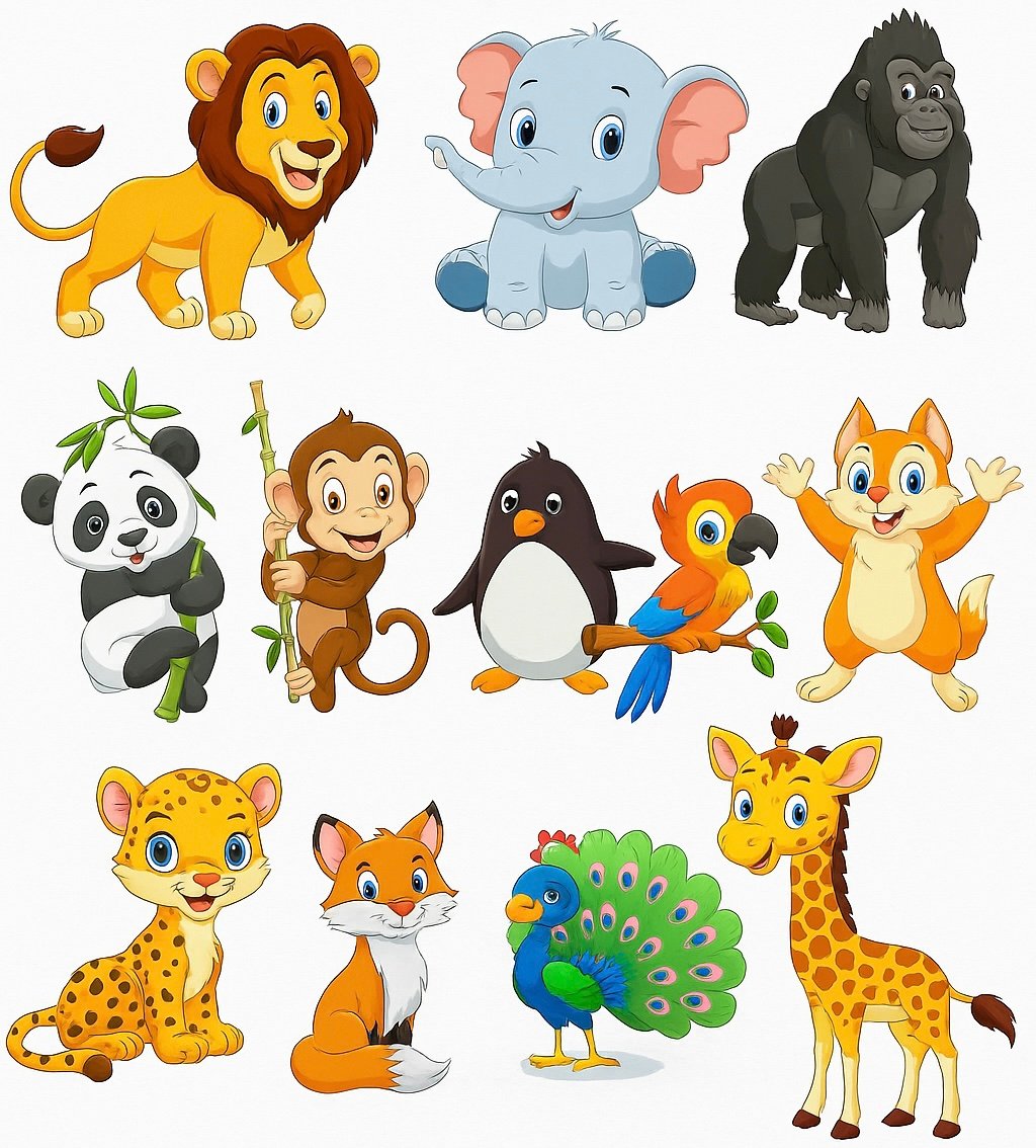 Wall Decor – Wild Animals Set (10 Pieces)