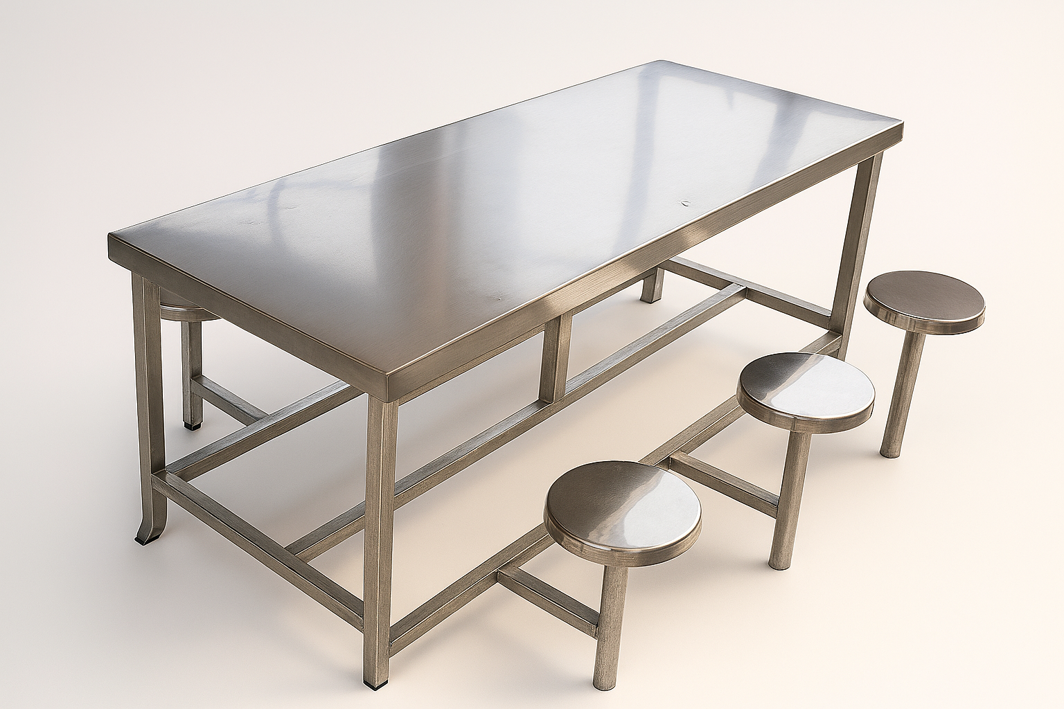 6-Seater Canteen Table – 304 Grade