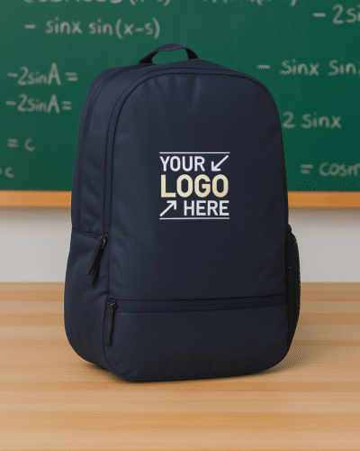 Classic Navy Logo Backpack – Blue (Your Logo Here)