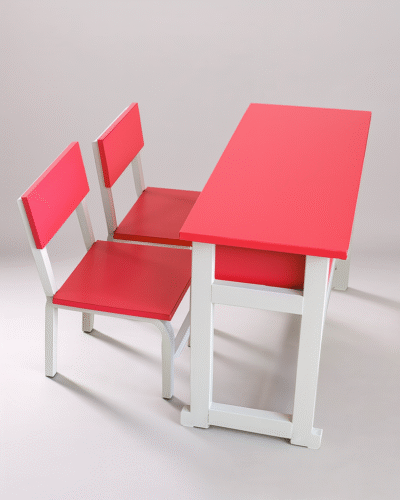 Edu Buddy Duo – Desk with 2 Attached Chairs for LKG & UKG