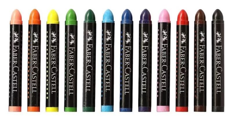 Faber-Castell Wax Crayons Regular 90 mm Assorted Colours (Cardboard Box)