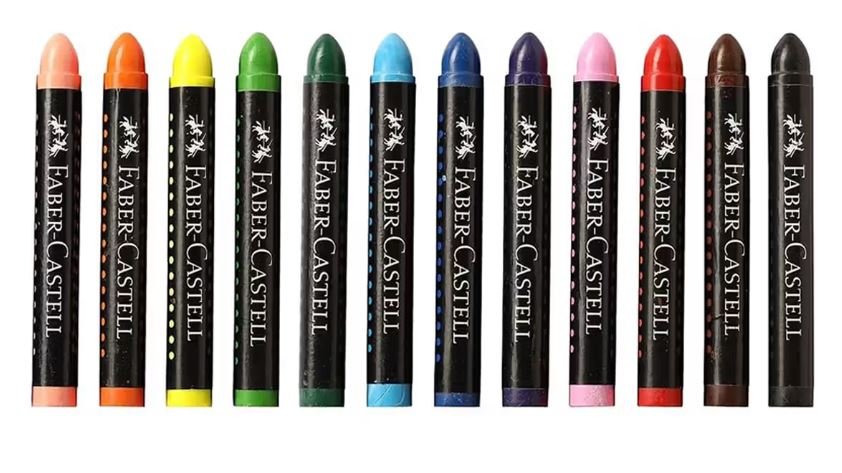 Faber-Castell Wax Crayons Regular 90 mm Assorted Colours (Cardboard Box)