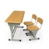 Double Student Desk & Chair with Wooden Top and Molded Seat