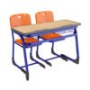 Double Desk & Chair with Injection Molded Top and Double Layered Seat