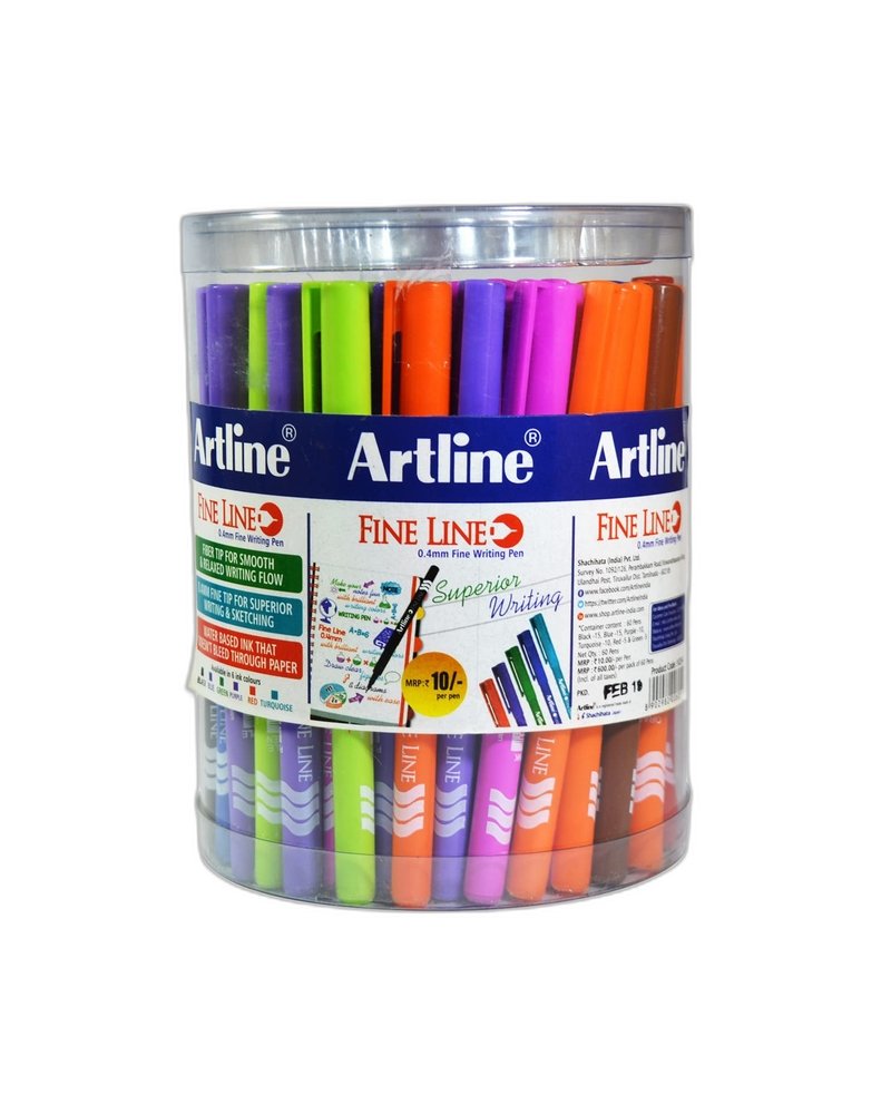 Artline FineLine Fine Writing Pen 0.4mm Jar (60 pens)