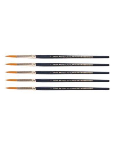 Faber-Castell Round Tri-Grip Synthetic Hair Paintbrush (Pack of 5)