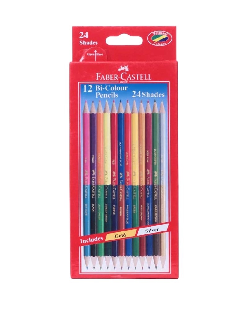 Faber Castell Bi‑Colour Pencils Pack of 12 (24 Shades)