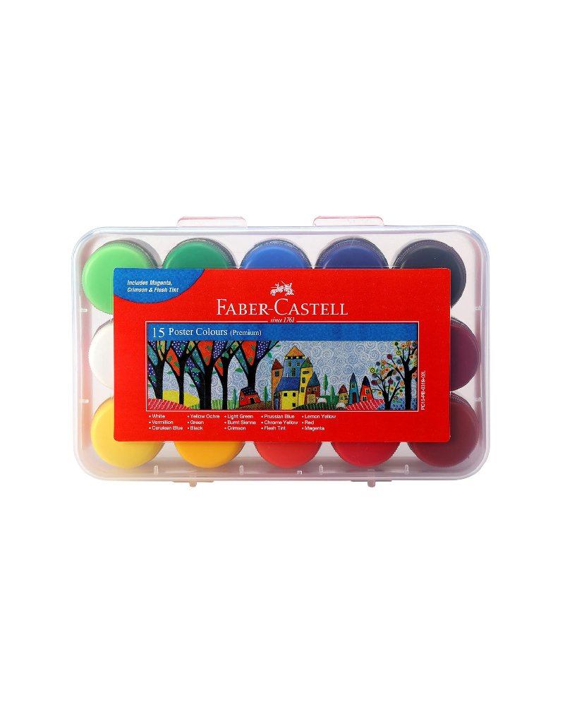 Faber-Castell Premium Poster Colours 10ml (Plastic Box of Shades)
