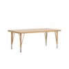 Wooden Rectangle Table with Height Adjustable Steel Legs (4'L x2'D)