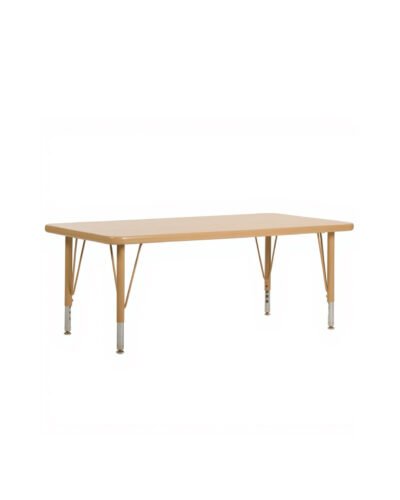 Wooden Rectangle Table with Height Adjustable Steel Legs (4'L x2'D)
