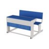 Four Seater Wooden Top Desk & Bench with Metal Modesty Board