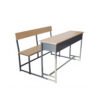 3 Seater Desk & Bench Wooden Top, Metal Modesty Board