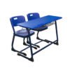 Double desk and chair with injection molded fiber