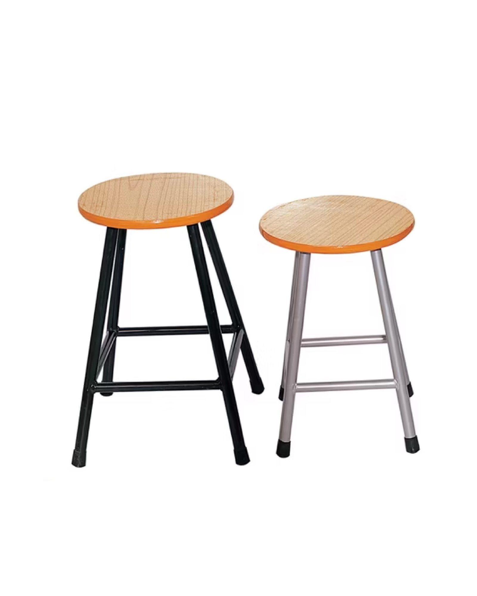 Round Lab stool with wooden seat