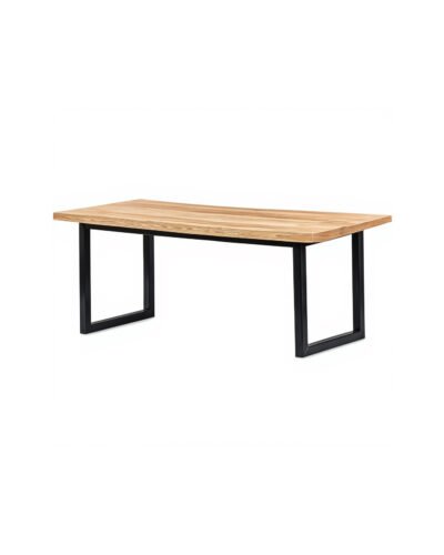 Rubber wood table with metal frame