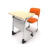 Single Desk Chair with Wooden Top & Double Layered Molded Seat